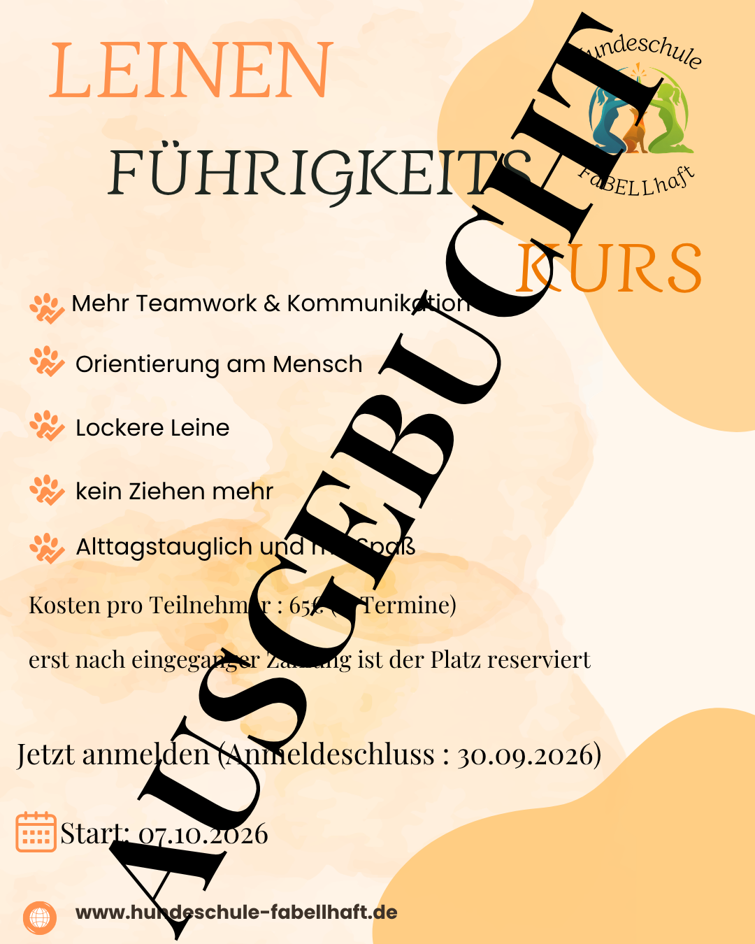 Flyer zum Leinenführigkeitskurs